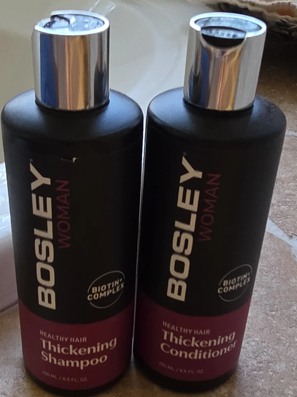 Bosley Woman Thickening Shampoo & Conditioner Duo - Black and Deep Plum